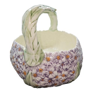Centerpiece, Vintage Handcrafted Ceramic Basket For Sale