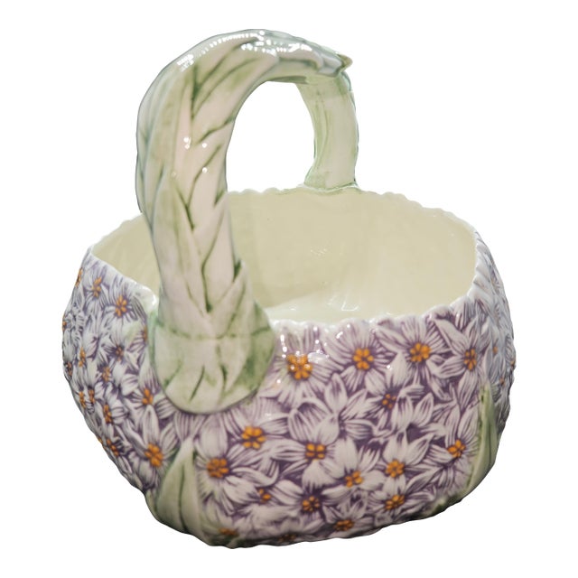 Centerpiece, Vintage Handcrafted Ceramic Basket For Sale