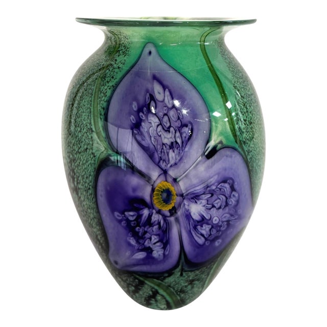 Late 20th Century Signed Eickholt Art Glass Vase For Sale