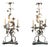 Pair Of Italian Candelabra 20th Century Silver-leaf Wrought Iron Foliate Lamps For Sale