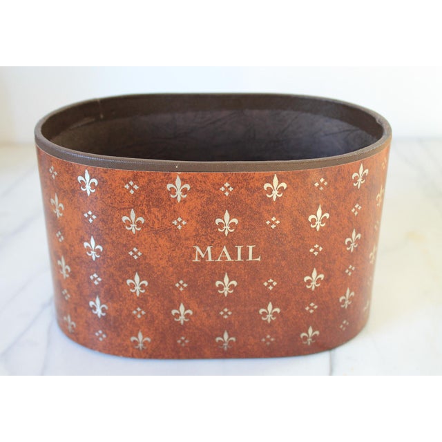 Mid-Century Modern Vintage Mail Holder With Fleur De Lis Motif For Sale - Image 3 of 8
