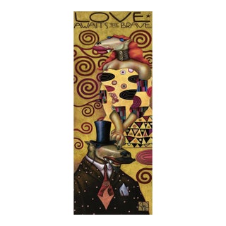 Markus Pierson "Love Awaits the Brave" Hand Signed Limited Ed Serigraph Canvas For Sale