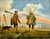 Oil on canvas depicting a hunting party returning from the hunt, painted in the 19th century. A scene of two hunters...