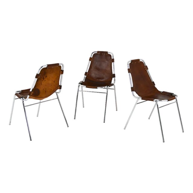 Dining Chairs attributed to Charlotte Perriand for Les Arcs, 1960s, Set of 3 For Sale
