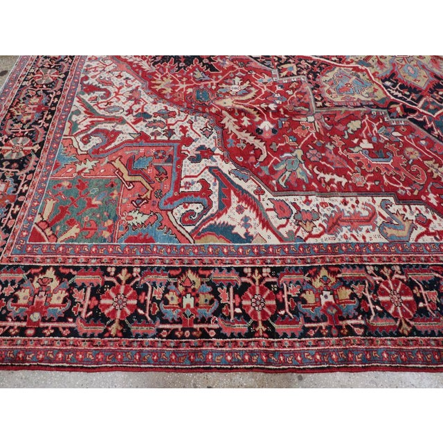 Textile Galerie Shabab Collection Early 20th Century Persian Heriz Room Size Carpet For Sale - Image 7 of 10