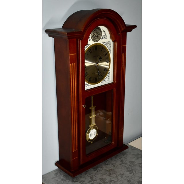 Brown Vintage Traditional Style Tempus Fugit/Hamilton Wall Clock For Sale - Image 8 of 12