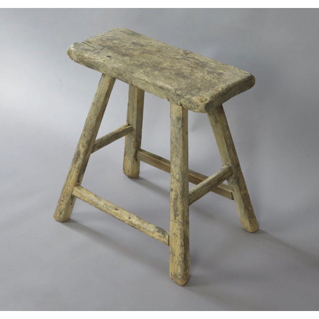 Early 20th Century Antique Chinese Elm Stool For Sale - Image 4 of 7