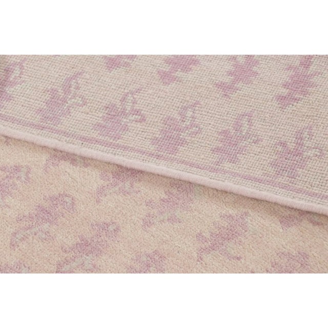 Textile Contemporary Block Print Floral Wool Runner by Rug & Kilim, India For Sale - Image 7 of 8