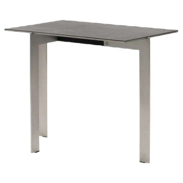 Joined R50.4 Stainless Steel Side Table with Leather Top by Barh For Sale