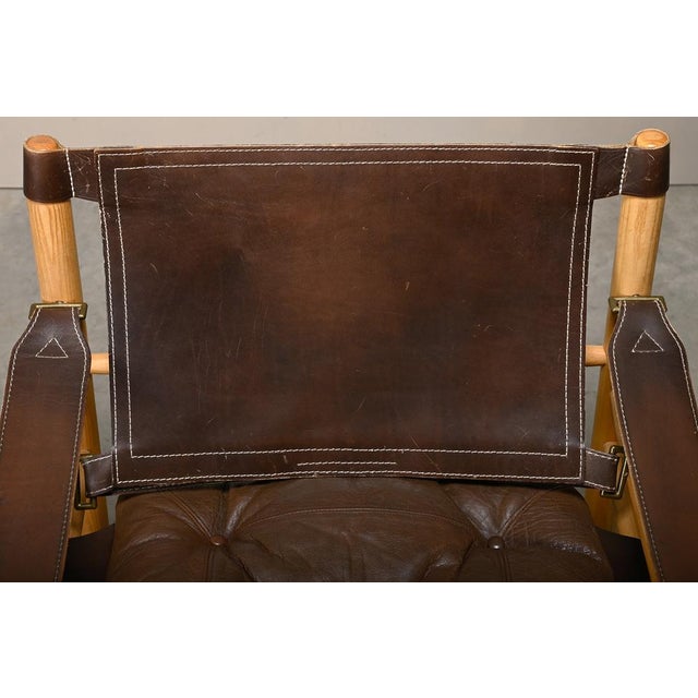 Brown Sirocco Safari Lounge Chairs in Dark Brown Leather and Ash by Arne Norell for Arne Norell Ab, 1970s, Set of 2 For Sale - Image 8 of 18