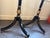 French Vintage, Neoclassical Ebonized & Gilt Tripod Floor Lamps Pair For Sale - Image 3 of 12