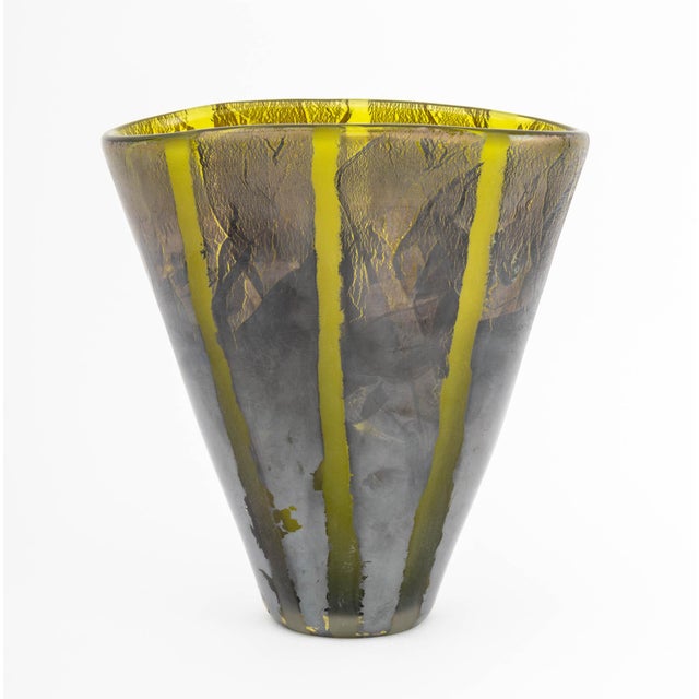 Adam Aaronson Silver Striped Glass Vase, 2001 For Sale - Image 9 of 14