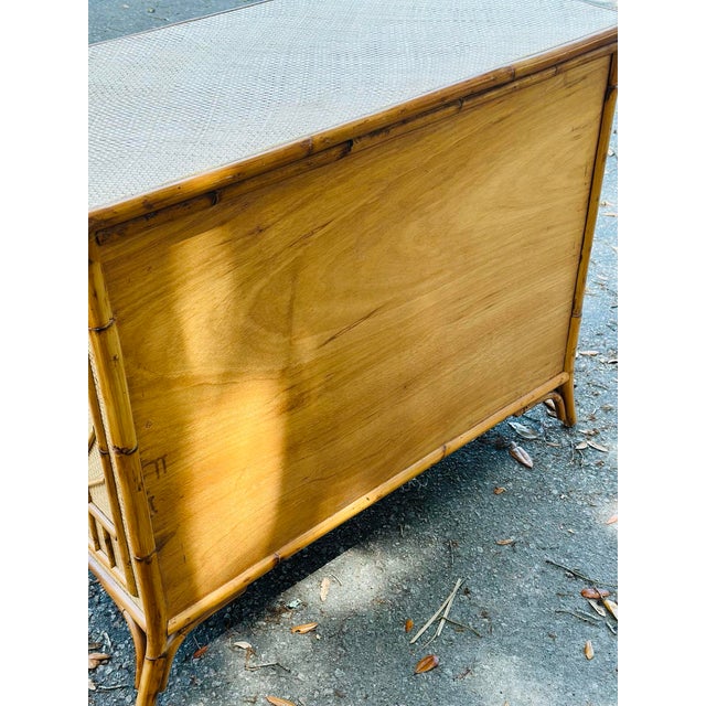 Coastal Vintage Rattan and Cane Dresser For Sale - Image 3 of 9