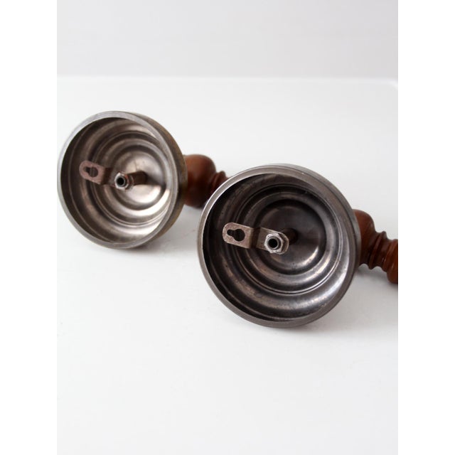 Vintage Colonial Revival Wood Candle Wall Sconces Pair For Sale - Image 12 of 12