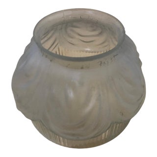 Antique Art Deco Swirl Design Frosted Glass Lamp Shade For Sale