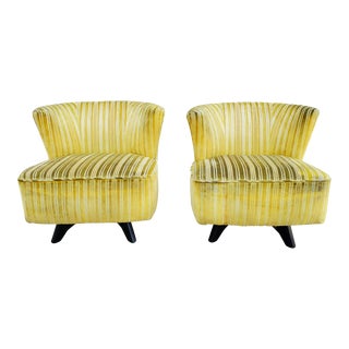 Pair of Milo Baughman-Style 1960s Swivel Tub Chairs For Sale