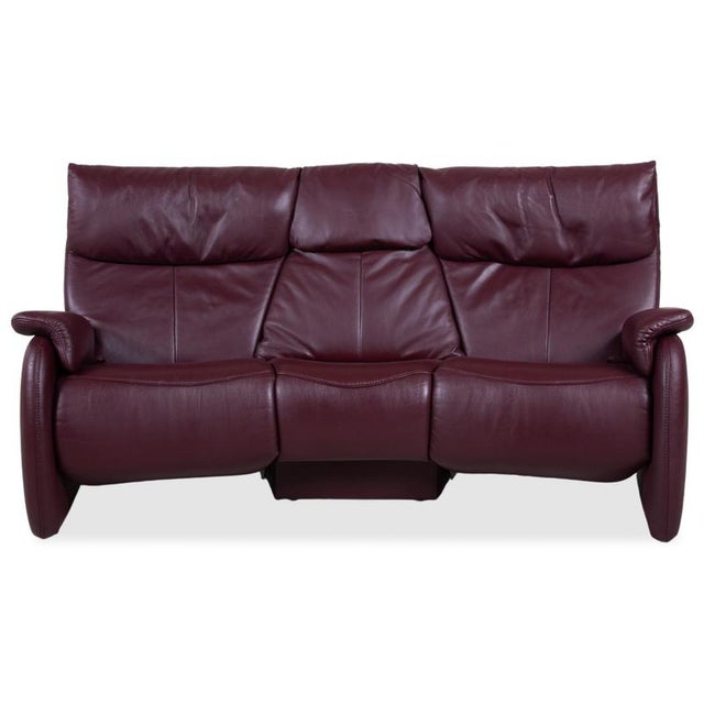 Trapez Leather Three-Seater Red Manual Function Himolla Sofa For Sale - Image 17 of 17