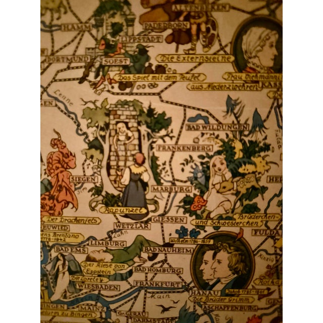 1950s Vintage Deutschen Bundesbahn Marcheland (Fairytale Land) Map of German Fairy Tale Locations For Sale In Milwaukee - Image 6 of 8