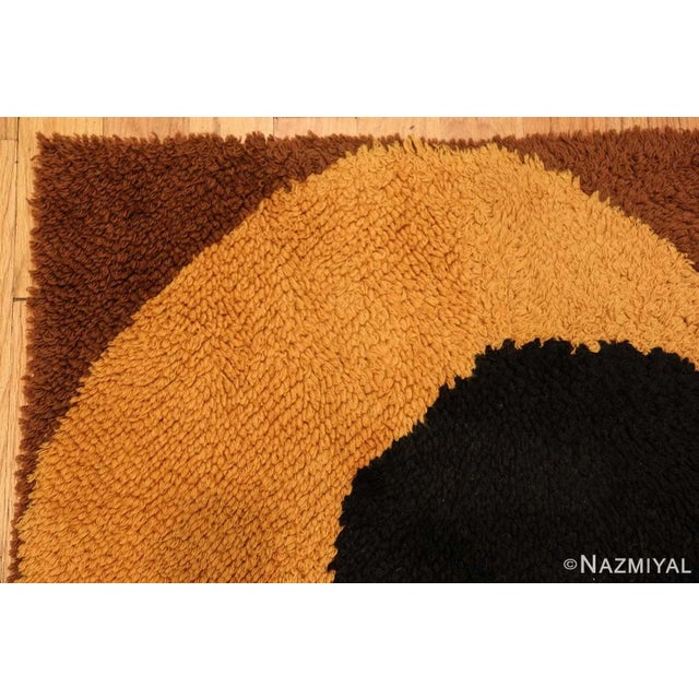 Nazmiyal Collection Vintage Swedish Scandinavian Wool Pile Area Rug For Sale In New York - Image 6 of 7