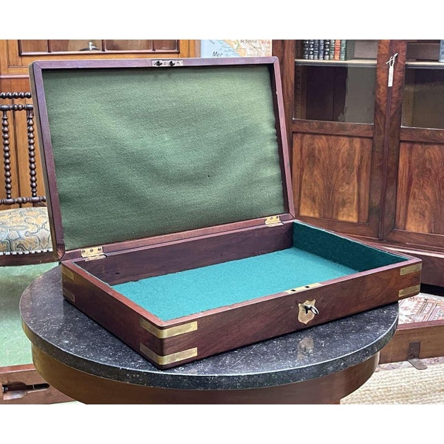 19th Century Mahogany Marine Chest For Sale - Image 3 of 16