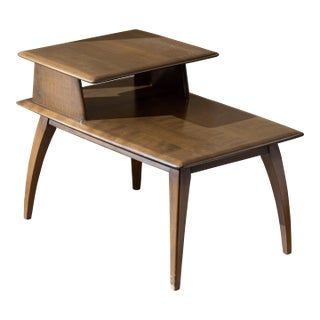 1950s Heywood-Wakefield Step Side Table in Havana Finish For Sale
