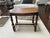 Wood 1920s Berkey & Gay Jacobean Revival Burl Walnut Kneehole Desk/Vanity With Glass Top & Stool, Vintage, Maker's Mark For Sale - Image 7 of 16