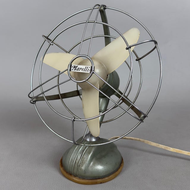 Vintage Metal Table Fan from Marelli, 1960s For Sale - Image 11 of 11