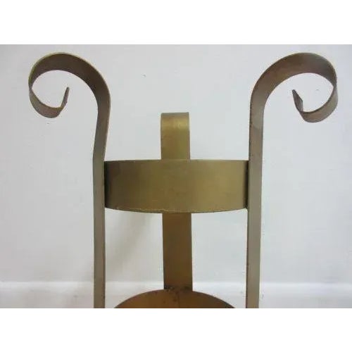 Vintage French Regency Wrought Iron Umbrella Stand For Sale - Image 4 of 11