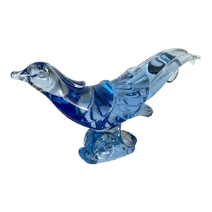 Chinese Glass Pheasant Bird Sculpture
