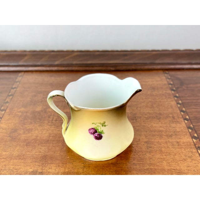 Antique Art Nouveau Jaeger & Co. Bavarian, A. Koch Grape Motif Porcelain Dessert Trio For Sale - Image 4 of 12