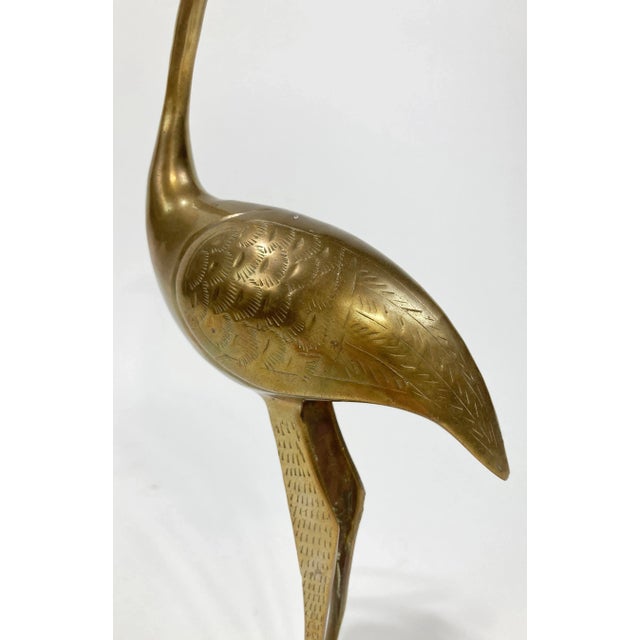 Brass Vintage Etched Brass Shorebird Figure* For Sale - Image 8 of 8