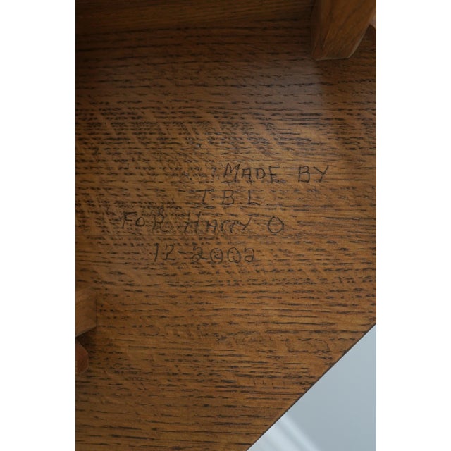 Mission Oak Bench Made Stickley Style Table For Sale - Image 15 of 16