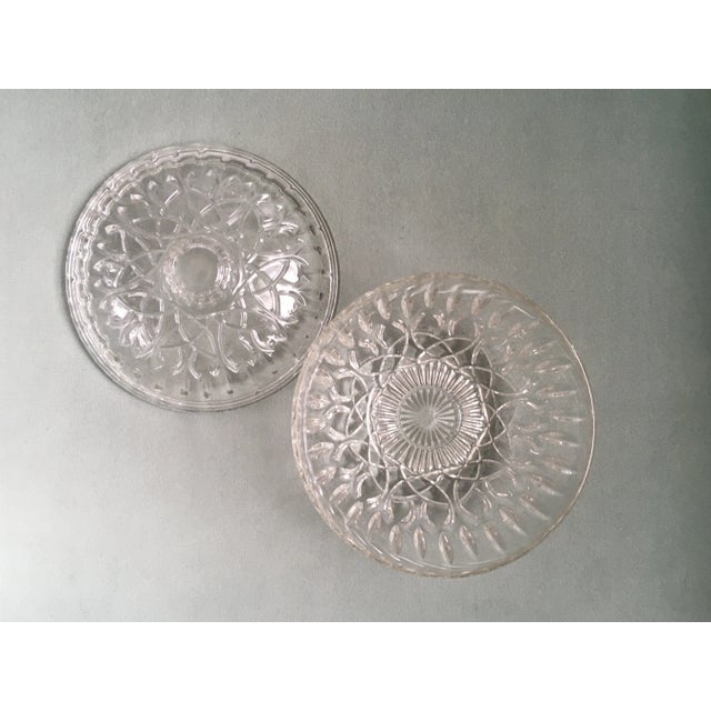 Mid 20th Century Vintage Faceted Crystal Covered Dish For Sale - Image 5 of 8