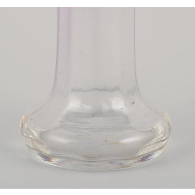 Bohemia Art Glass Vase with Tall and Narrow-Neck by Moser Karlsbad, 1920s For Sale - Image 3 of 10