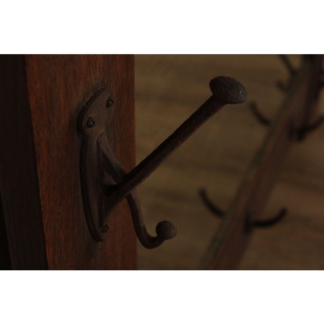 Stickley Brothers Antique Mission Oak Wall Mirror With Hooks No. 7577 For Sale - Image 15 of 18