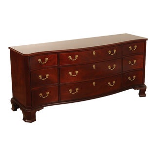 Mid 20th Century Kindel Georgian Style Serpentine Front Mahogany Long Dresser For Sale