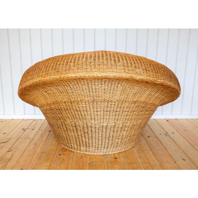 Mid-Century Modern Sculptural Wicker Basket Lounge Chair by Isamu Kenmochi, 1970s For Sale - Image 10 of 18