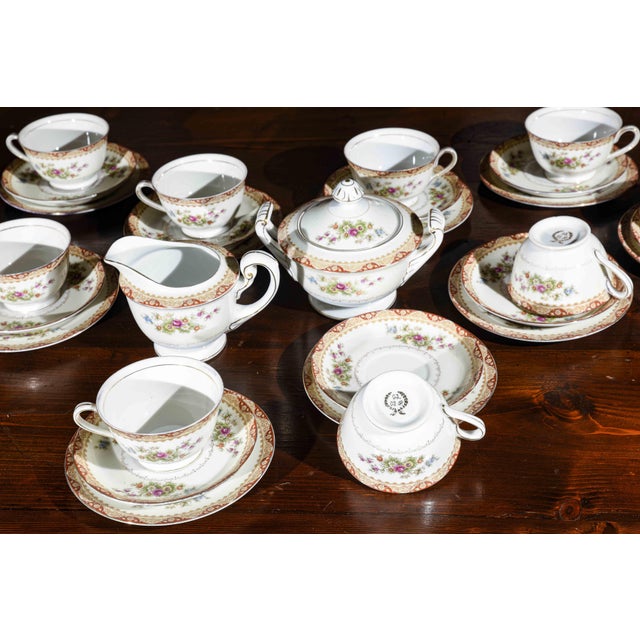 Ceramic 10-Person Tea Service Including Cups with Saucers, Milk Jugs and Sugar Bowls from HHP, Japan, 1950s, Set of 32 For Sale - Image 7 of 9