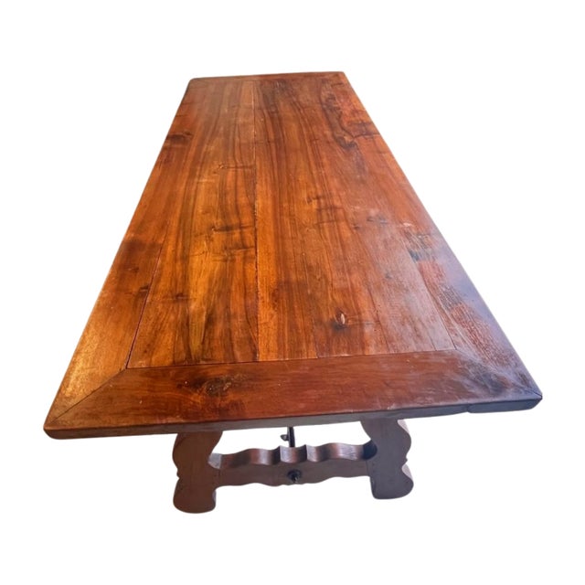 Baroque 19th Century Spanish Trestle Dining Farm Table For Sale - Image 3 of 15