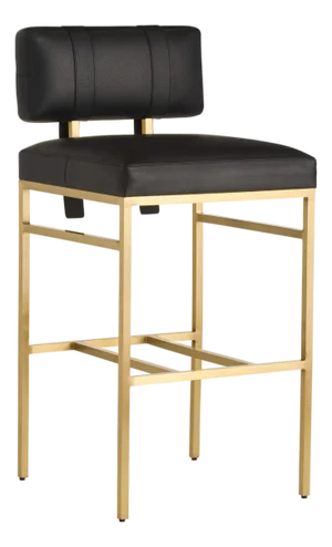 Arteriors Home Laney Black Leather Bar Stool