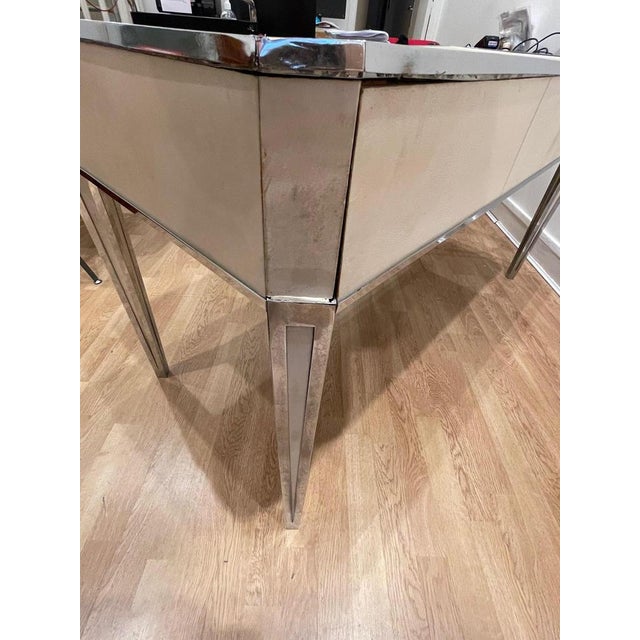 Beige Art Deco Parchment Covered Desk from Primavera, France, 1930s For Sale - Image 8 of 15