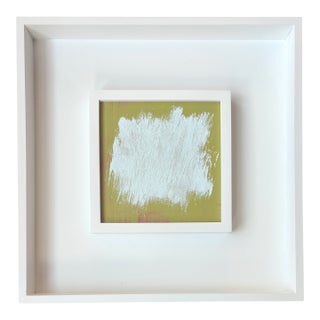 Sarah Trundle, Contemporary Abstract Framed Painting, "Enough Said: Pale Blue on Green" For Sale