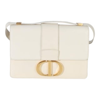 White Smooth Box Calfskin 30 Montaigne Flap For Sale
