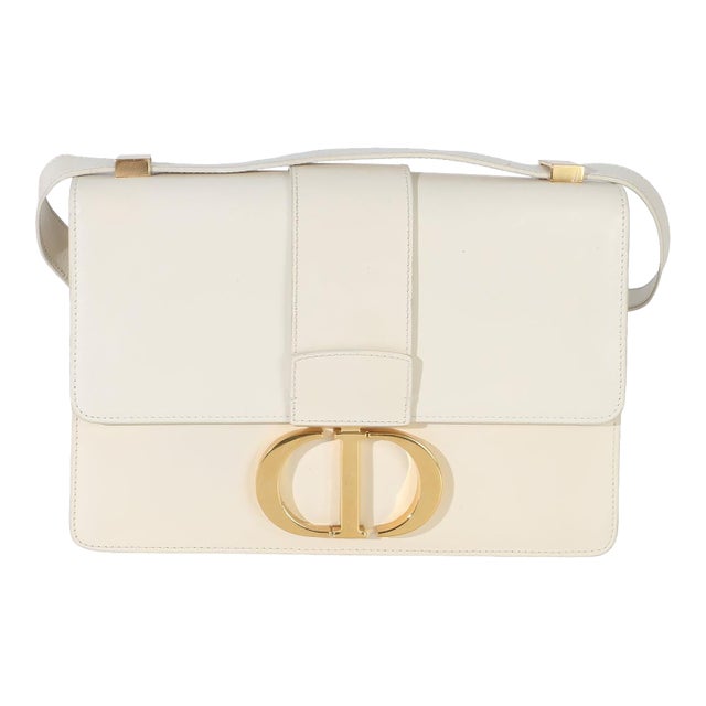 White Smooth Box Calfskin 30 Montaigne Flap For Sale