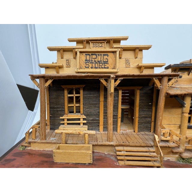 1990 Hand Crafted Architectural Folk Art Model Wild West Town with Saloon For Sale - Image 11 of 12