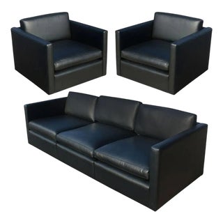 Sofa and Cube Club Chairs by Charles Pfister for Knoll, 1971, Set of 5 For Sale