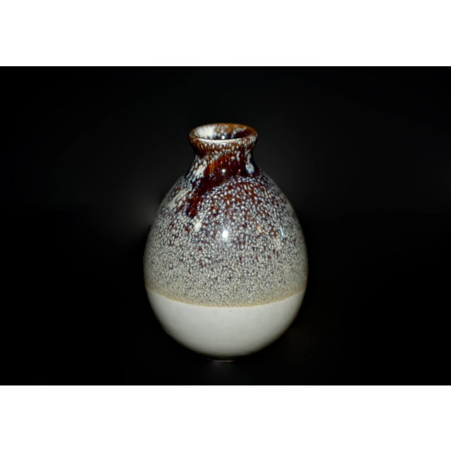 Ceramic Japanese Jian Ceramic Vases 5 Wine Bottles Hand Painted Wabi Sabi For Sale - Image 7 of 12