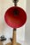 Pair of Mid-Century Modern Atomic Red Fiberglass and Wood Table Lamps For Sale In Los Angeles - Image 6 of 12