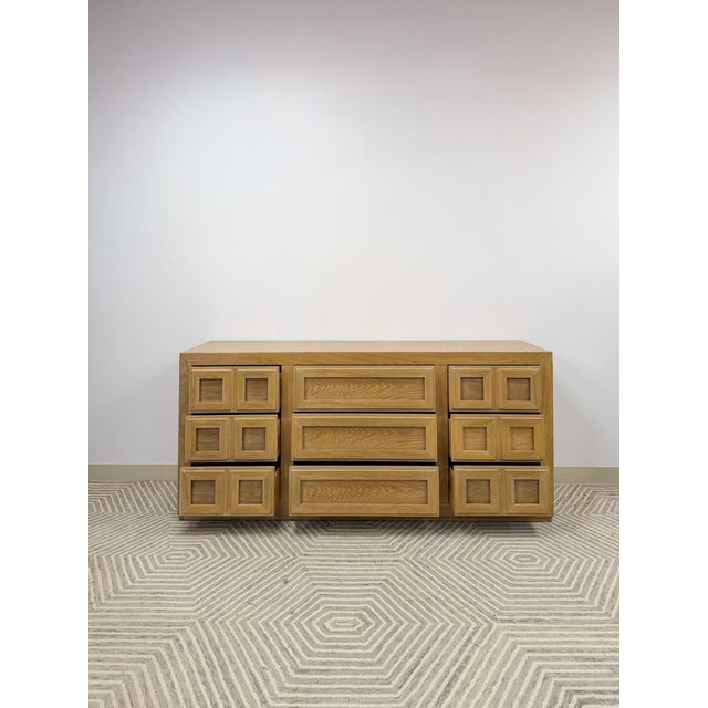 Mid 20th Century Thomasville Blonde Oak 9-Drawer Dresser Vintage Bedroom Storage For Sale In Tampa - Image 6 of 15
