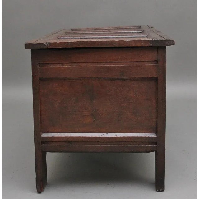 Early 18th Century Oak Coffer, 1720 For Sale - Image 5 of 11